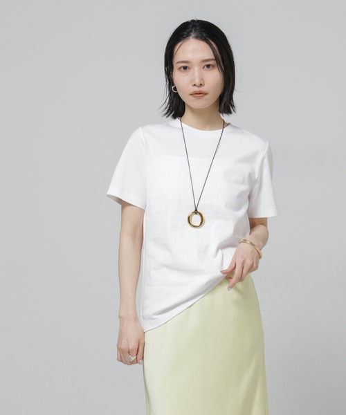 NANO universe(ナノユニバース)の「Anti Soaked(R) 汗染み防止クルーネックTシャツ(Tシャツ/カットソー・レディース・トップグレー/ブラック/ホワイト/チャコール・S/M/L)」の10枚目の写真