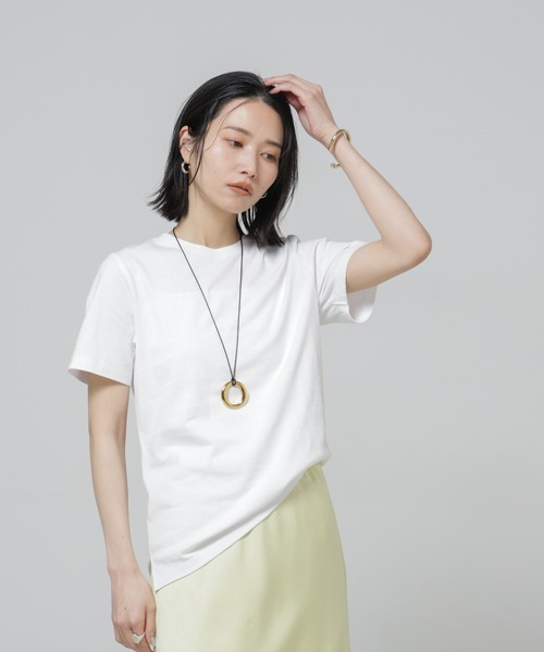 NANO universe(ナノユニバース)の「Anti Soaked(R) 汗染み防止クルーネックTシャツ(Tシャツ/カットソー・レディース・トップグレー/ブラック/ホワイト/チャコール・S/M/L)」の11枚目の写真