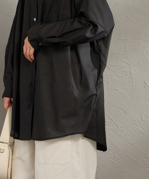 mizuiroind（ミズイロインド）の「[mizuiro ind/ミズイロインド] T/C シアーワイドシャツ（シャツ/ブラウス・レディース・サックスブルー/オフホワイト/ブラック・F）」の15枚目の写真