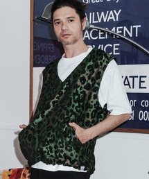 No Rain No Rainbow（ノーレインノーレインボー）の「mcg3786-leopard pattern gobelin vest ベスト(NR26S-05)（ベスト）」