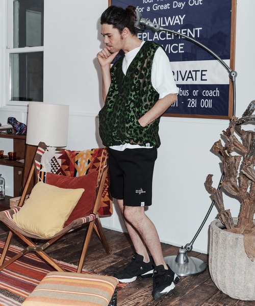 No Rain No Rainbow(ノーレインノーレインボー)の「mcg3786-leopard pattern gobelin vest ベスト(NR26S-05)(ベスト・メンズ・グリーン/グレー/ブラウン・M/S/XL/L)」の9枚目の写真