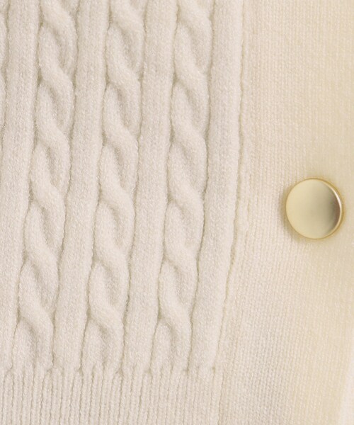 ITS'DEMO(イッツデモ)の「【手洗い可】ミニケーブルニットカーディガン(カーディガン/ボレロ・レディース・アイボリー/サックスブルー/ピンク/ブラック・00)」の8枚目の写真