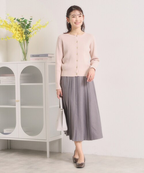 ITS'DEMO(イッツデモ)の「【手洗い可】ミニケーブルニットカーディガン(カーディガン/ボレロ・レディース・アイボリー/サックスブルー/ピンク/ブラック・00)」の15枚目の写真