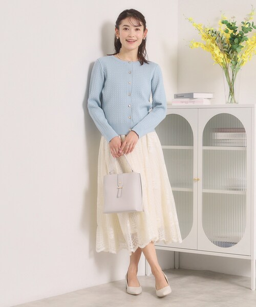 ITS'DEMO(イッツデモ)の「【手洗い可】ミニケーブルニットカーディガン(カーディガン/ボレロ・レディース・アイボリー/サックスブルー/ピンク/ブラック・00)」の19枚目の写真