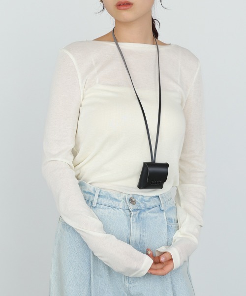 Bab(バブ)の「ベーシックセミシアーカットソー(Tシャツ/カットソー・レディース・ブラック/ライトブルー/イエロー/ピンク/オフホワイト・FREE)」の8枚目の写真