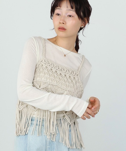 Bab(バブ)の「ベーシックセミシアーカットソー(Tシャツ/カットソー・レディース・ブラック/ライトブルー/イエロー/ピンク/オフホワイト・FREE)」の9枚目の写真