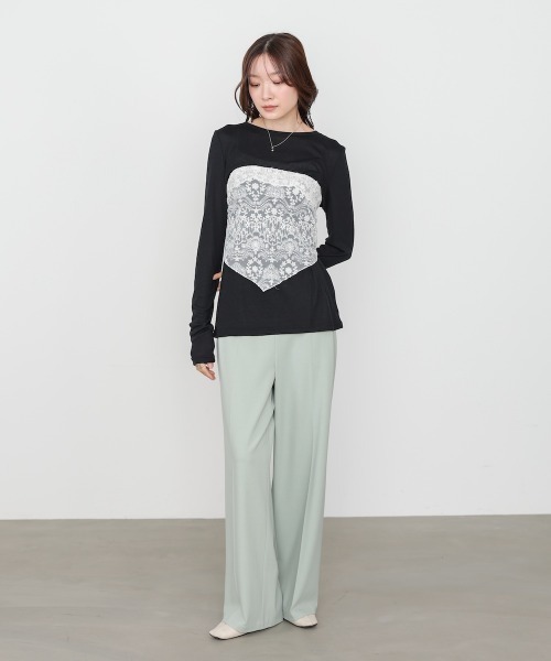 Bab(バブ)の「ベーシックセミシアーカットソー(Tシャツ/カットソー・レディース・ブラック/ライトブルー/イエロー/ピンク/オフホワイト・FREE)」の18枚目の写真