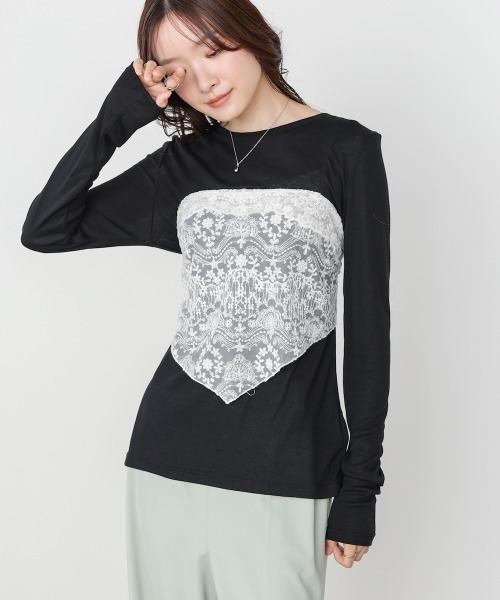 Bab(バブ)の「ベーシックセミシアーカットソー(Tシャツ/カットソー・レディース・ブラック/ライトブルー/イエロー/ピンク/オフホワイト・FREE)」の19枚目の写真