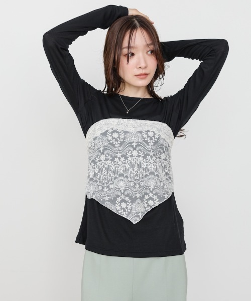 Bab(バブ)の「ベーシックセミシアーカットソー(Tシャツ/カットソー・レディース・ブラック/ライトブルー/イエロー/ピンク/オフホワイト・FREE)」の20枚目の写真