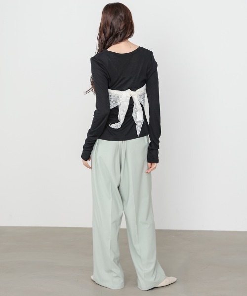 Bab(バブ)の「ベーシックセミシアーカットソー(Tシャツ/カットソー・レディース・ブラック/ライトブルー/イエロー/ピンク/オフホワイト・FREE)」の22枚目の写真