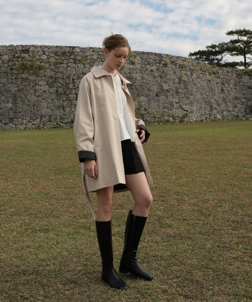 DEHEVE（デヘヴェ）の「Point Half Trench Coat [Beige]（トレンチコート・レディース・Beige・FREE）」の3枚目の写真