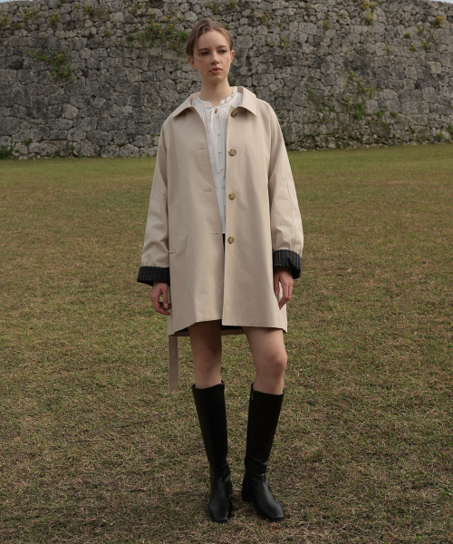 DEHEVE（デヘヴェ）の「Point Half Trench Coat [Beige]（トレンチコート・レディース・Beige・FREE）」の4枚目の写真