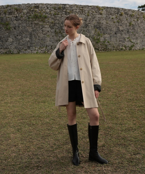 DEHEVE（デヘヴェ）の「Point Half Trench Coat [Beige]（トレンチコート・レディース・Beige・FREE）」の5枚目の写真