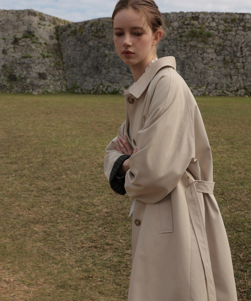 DEHEVE（デヘヴェ）の「Point Half Trench Coat [Beige]（トレンチコート・レディース・Beige・FREE）」の6枚目の写真