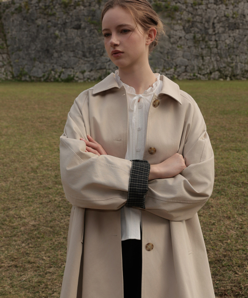 DEHEVE（デヘヴェ）の「Point Half Trench Coat [Beige]（トレンチコート・レディース・Beige・FREE）」の8枚目の写真