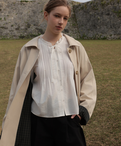DEHEVE（デヘヴェ）の「Point Half Trench Coat [Beige]（トレンチコート・レディース・Beige・FREE）」の9枚目の写真