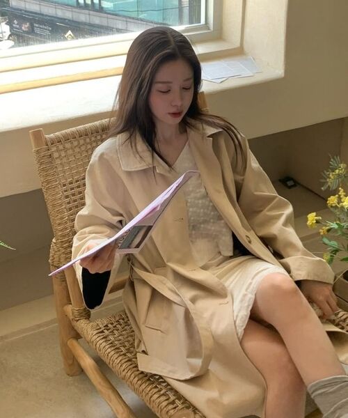 DEHEVE（デヘヴェ）の「Point Half Trench Coat [Beige]（トレンチコート・レディース・Beige・FREE）」の12枚目の写真