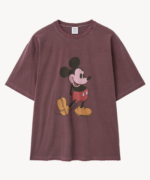 VTWO(ブイツー)の「ピグメントウォッシングクラシック_ミッキー_ Tシャツ (バーガンディ)(Tシャツ/カットソー・レディース・その他・MEDIUM/LARGE)」の1枚目の写真
