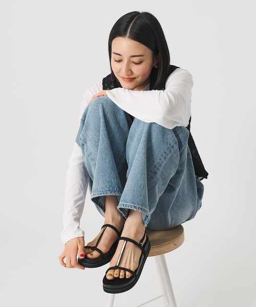 【BLACK】メタルプレート プラットフォーム サンダル メタルプレート プラットフォーム サンダル（サンダル）｜BEAUTY&YOUTH
