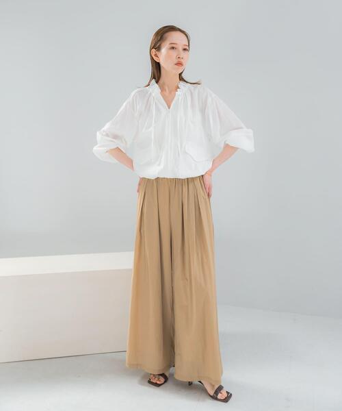 URBAN RESEARCH ROSSO WOMEN（アーバンリサーチ　ロッソ）の「ライトタックイージーワイドパンツ（その他パンツ・レディース・ネイビー/ベージュ・FREE）」の22枚目の写真