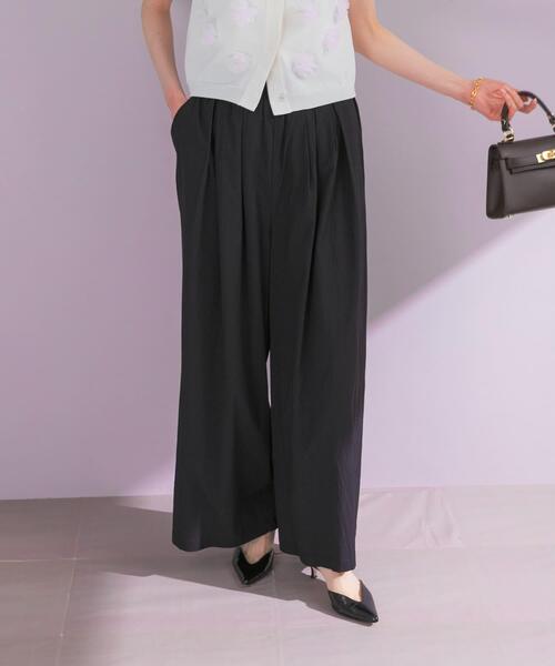 URBAN RESEARCH ROSSO WOMEN（アーバンリサーチ　ロッソ）の「ライトタックイージーワイドパンツ（その他パンツ・レディース・ネイビー/ベージュ・FREE）」の8枚目の写真