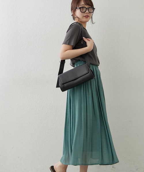 Remind me and forever（リマインドミーアンドフォーエバー）の「【軽やかに揺れるフレアシルエット】ウエストフリルギャザースカート（スカート・レディース・オフホワイト/ミント/ブルー/チャコールグレー・FREE）」の17枚目の写真