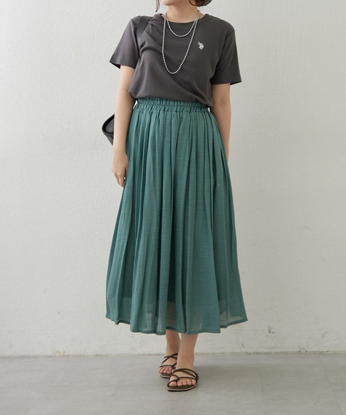 Remind me and forever（リマインドミーアンドフォーエバー）の「【軽やかに揺れるフレアシルエット】ウエストフリルギャザースカート（スカート・レディース・オフホワイト/ミント/ブルー/チャコールグレー・FREE）」の19枚目の写真