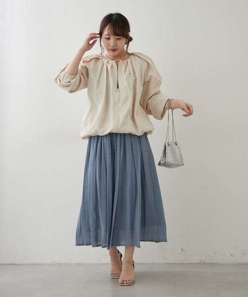 Remind me and forever（リマインドミーアンドフォーエバー）の「【軽やかに揺れるフレアシルエット】ウエストフリルギャザースカート（スカート・レディース・オフホワイト/ミント/ブルー/チャコールグレー・FREE）」の11枚目の写真