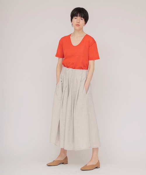 DRESSLAVE(ドレスレイブ)の「random tuck mesh skirt(ランダムタックメッシュスカート)(スカート・レディース・ベージュ/ブラック・38)」の9枚目の写真