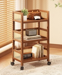 aimoha（アイモハ）の「ラタン調スリム3段収納ワゴンキャスターラック（収納グッズ）」