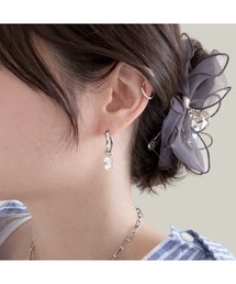 【Agaro】No.512 片耳 ハートフープ天然石ピアス(MA)