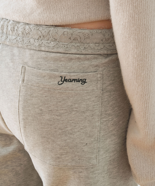YEARNING(イヤニング)の「LACE BANDING JERSEY PANTS, GREY(スウェットパンツ・レディース・その他・FREE)」の4枚目の写真