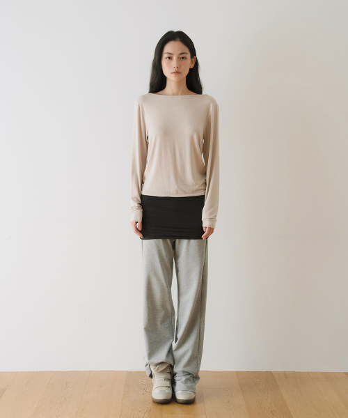 YEARNING(イヤニング)の「LACE BANDING JERSEY PANTS, GREY(スウェットパンツ・レディース・その他・FREE)」の5枚目の写真