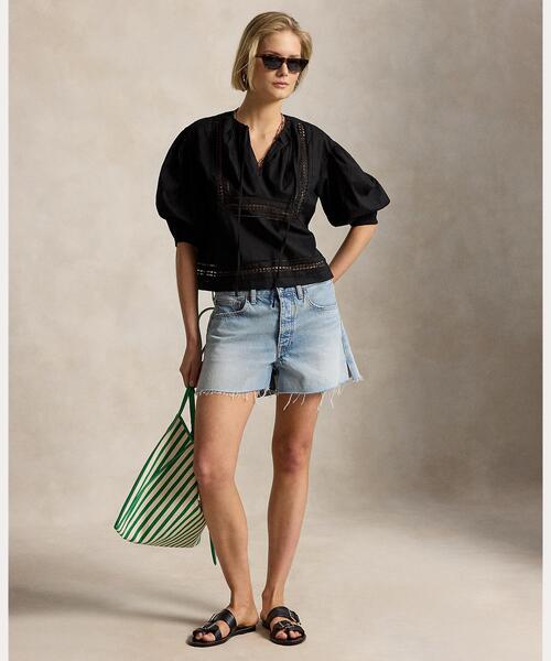 レーストリム コットン シャツ（シャツ/ブラウス）｜POLO RALPH LAUREN 
