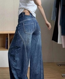 ワイドレッグデニムパンツ