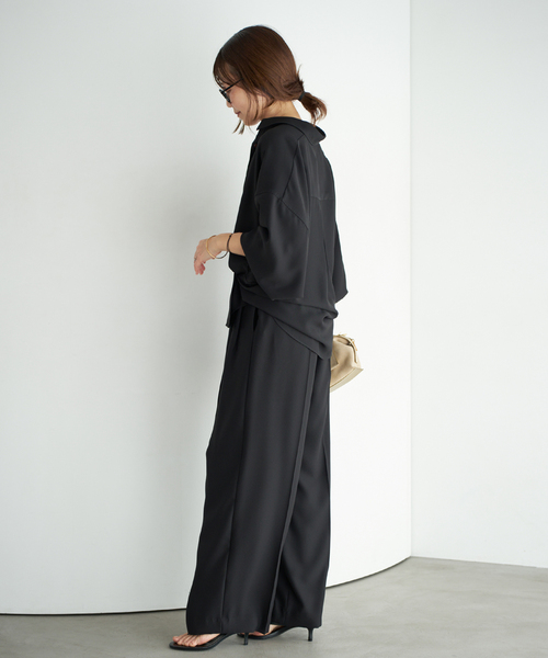 plage(プラージュ)の「2 Tuck Elegant パンツ(スラックス・レディース・ベージュ/ブラック・34/36/38/40)」の10枚目の写真