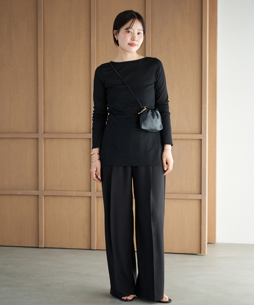 plage(プラージュ)の「2 Tuck Elegant パンツ(スラックス・レディース・ベージュ/ブラック・34/36/38/40)」の21枚目の写真