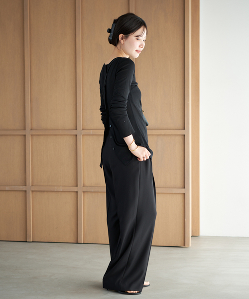 plage(プラージュ)の「2 Tuck Elegant パンツ(スラックス・レディース・ベージュ/ブラック・34/36/38/40)」の22枚目の写真