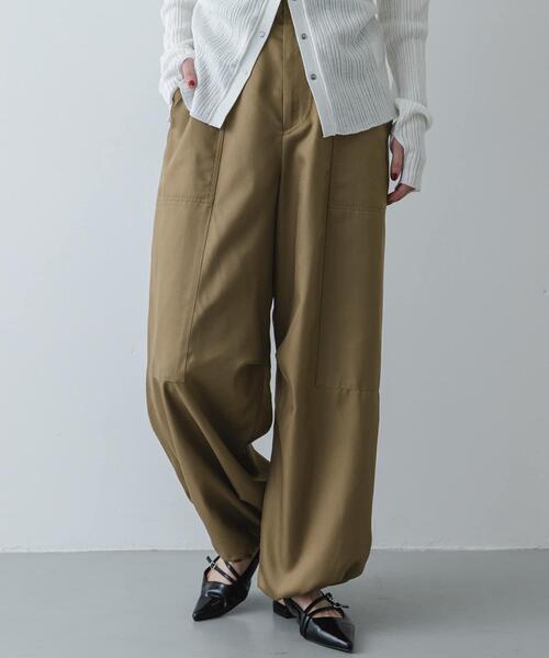 SENSE OF PLACE by URBAN RESEARCH(センスオブプレイスバイアーバンリサーチ)の「ドロストデザインパンツ(その他パンツ・レディース・ベージュ/ブラック・ONE)」の4枚目の写真