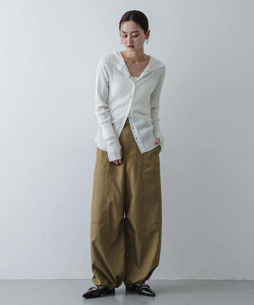 SENSE OF PLACE by URBAN RESEARCH(センスオブプレイスバイアーバンリサーチ)の「ドロストデザインパンツ(その他パンツ・レディース・ベージュ/ブラック・ONE)」の7枚目の写真