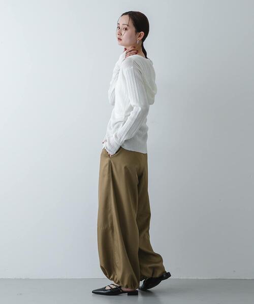 SENSE OF PLACE by URBAN RESEARCH(センスオブプレイスバイアーバンリサーチ)の「ドロストデザインパンツ(その他パンツ・レディース・ベージュ/ブラック・ONE)」の8枚目の写真