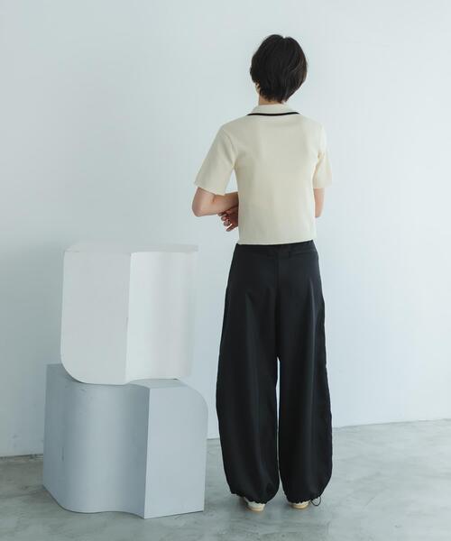 SENSE OF PLACE by URBAN RESEARCH(センスオブプレイスバイアーバンリサーチ)の「ドロストデザインパンツ(その他パンツ・レディース・ベージュ/ブラック・ONE)」の17枚目の写真