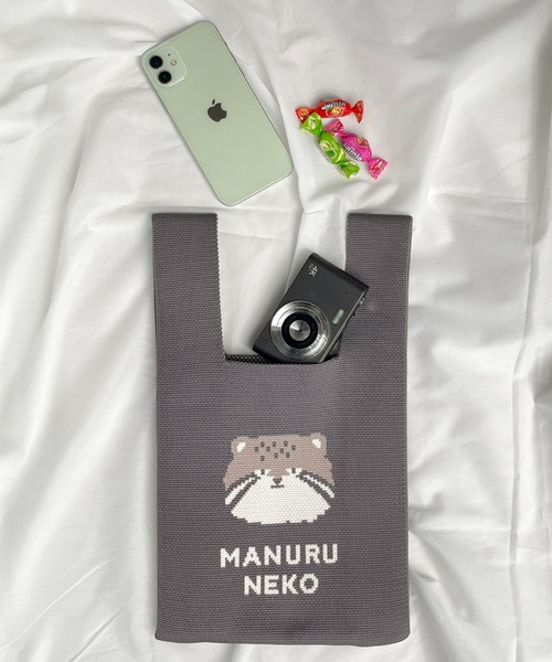 CALIFORNIA OUTFITTERS（カリフォルニア アウトフィッターズ）の「3D9 アニマル ニット ミニバッグ（ハンドバッグ・レディース・オフホワイト/グレー/チャコールグレー/ブラック/ブルーグレー/ライトピンク/グリーン/ダークグレー/ネイビー/ホワイト/ピンク/スモークグレー・ONESIZE）」の6枚目の写真