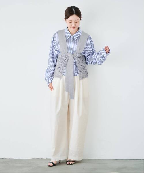 IENA(イエナ)の「《追加》ウォッシャブル リネンミックスコクーンスラックス(スラックス・レディース・ホワイト・38/36/34)」の2枚目の写真