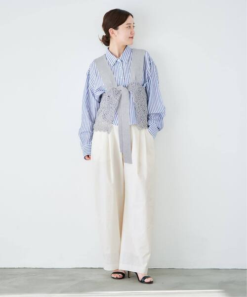 IENA(イエナ)の「《追加》ウォッシャブル リネンミックスコクーンスラックス(スラックス・レディース・ホワイト・38/36/34)」の7枚目の写真