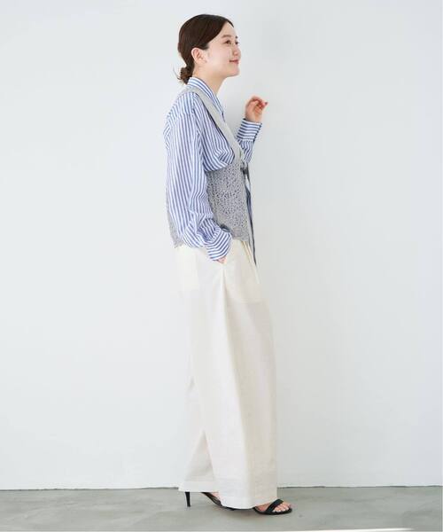 IENA(イエナ)の「《追加》ウォッシャブル リネンミックスコクーンスラックス(スラックス・レディース・ホワイト・38/36/34)」の8枚目の写真