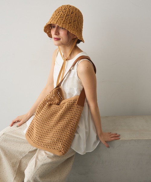 Crisp（クリスプ）の「クロシェショルダーバッグ（ショルダーバッグ・レディース・アイボリー/ベージュ・FREE）」の3枚目の写真