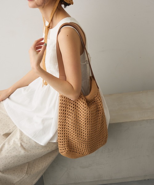 Crisp（クリスプ）の「クロシェショルダーバッグ（ショルダーバッグ・レディース・アイボリー/ベージュ・FREE）」の4枚目の写真