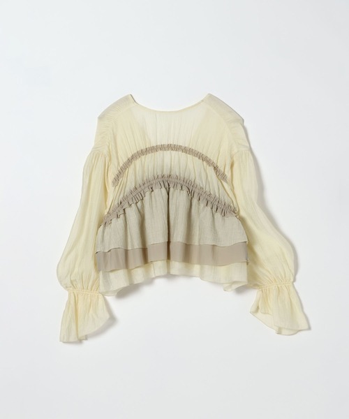 JEANASIS（ジーナシス）の「2WAYシャーリングVブラウス/672060（シャツ/ブラウス・レディース・ナチュラル/オフホワイト/ブラック/グリーン系その他・FREE）」の18枚目の写真