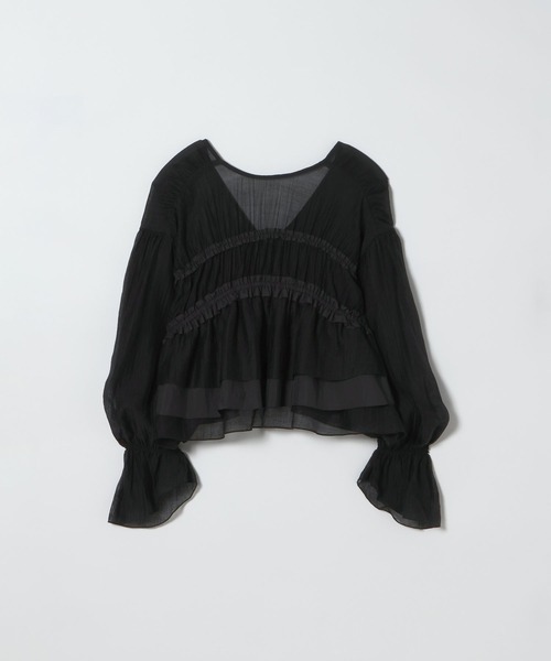 JEANASIS（ジーナシス）の「2WAYシャーリングVブラウス/672060（シャツ/ブラウス・レディース・ナチュラル/オフホワイト/ブラック/グリーン系その他・FREE）」の20枚目の写真